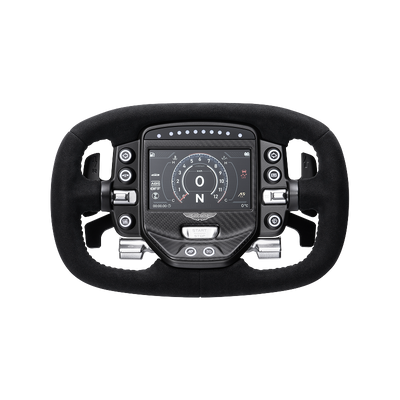 Simagic Aston Martin Valkyrie Steering Wheel front view with carbon fibre face