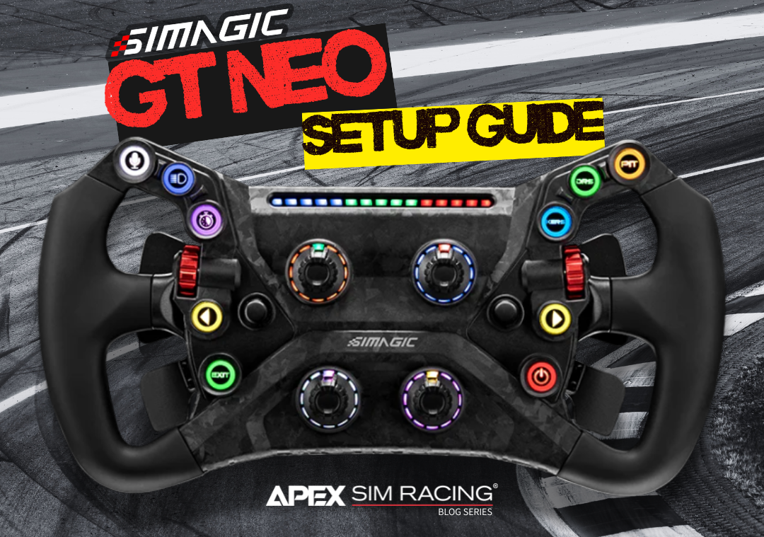 A picture of a GT Neo with the text "GT Neo Setup Guide." The background is of a race track.
