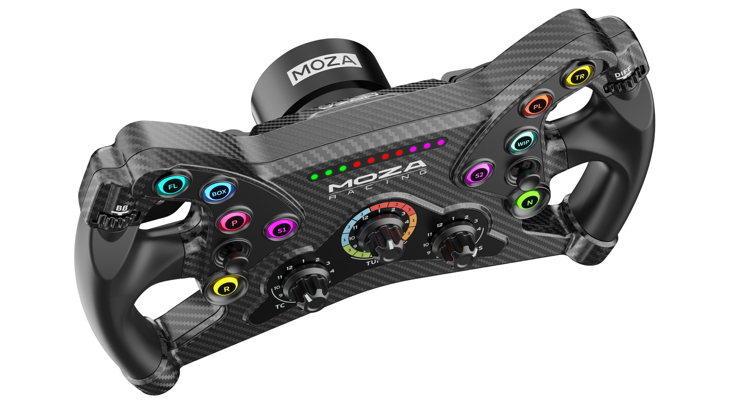 Moza Racing Sim racing steering wheel. Ks wheel Top View - Apex Sim Racing