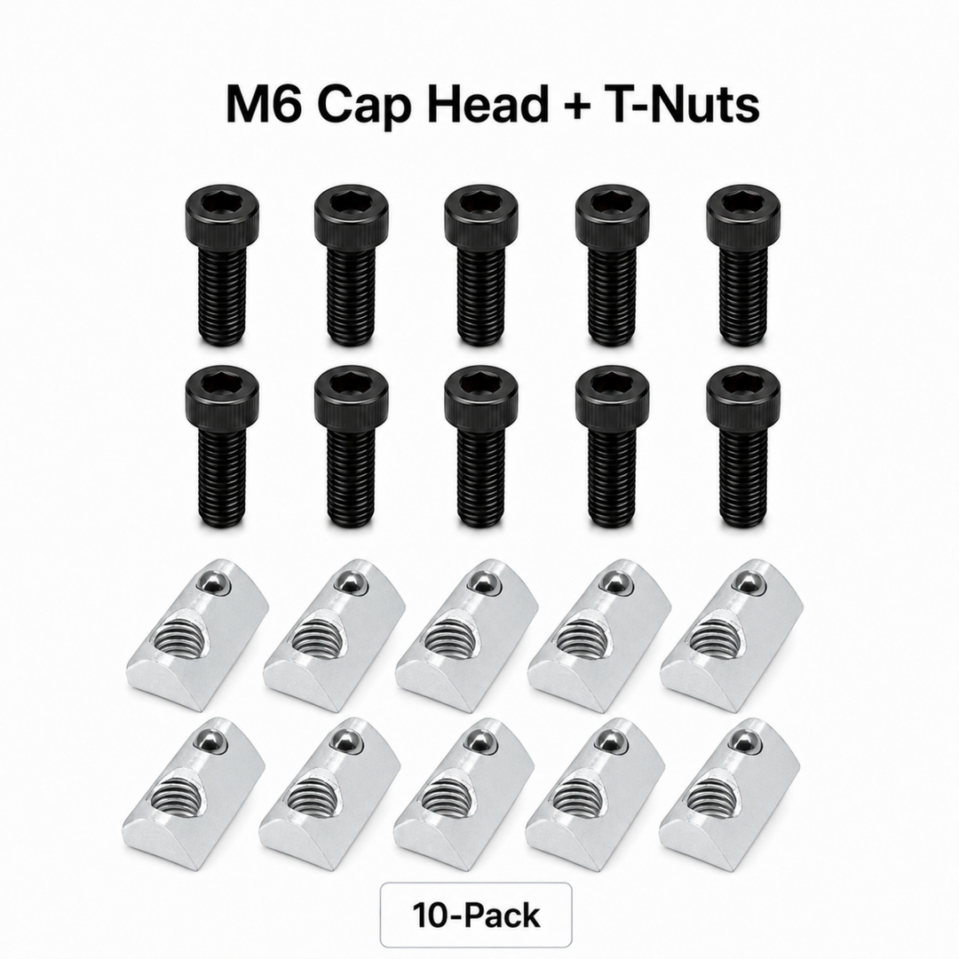Sim Racing Rig Fastener Kit - Hex Bolts & Spring-Loaded T-Nuts | 40 Series (8mm T-Slot)