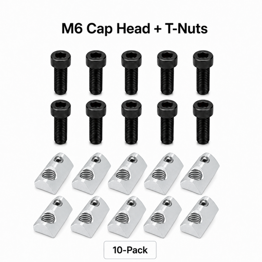 Sim Racing Rig Fastener Kit - Hex Bolts & Spring-Loaded T-Nuts | 40 Series (8mm T-Slot)