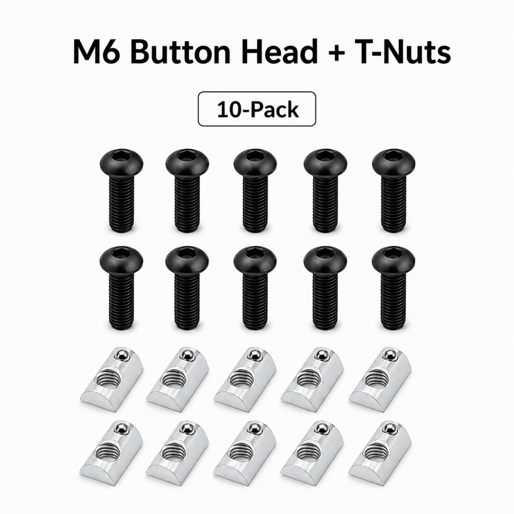 Sim Racing Rig Fastener Kit - Hex Bolts & Spring-Loaded T-Nuts | 40 Series (8mm T-Slot)