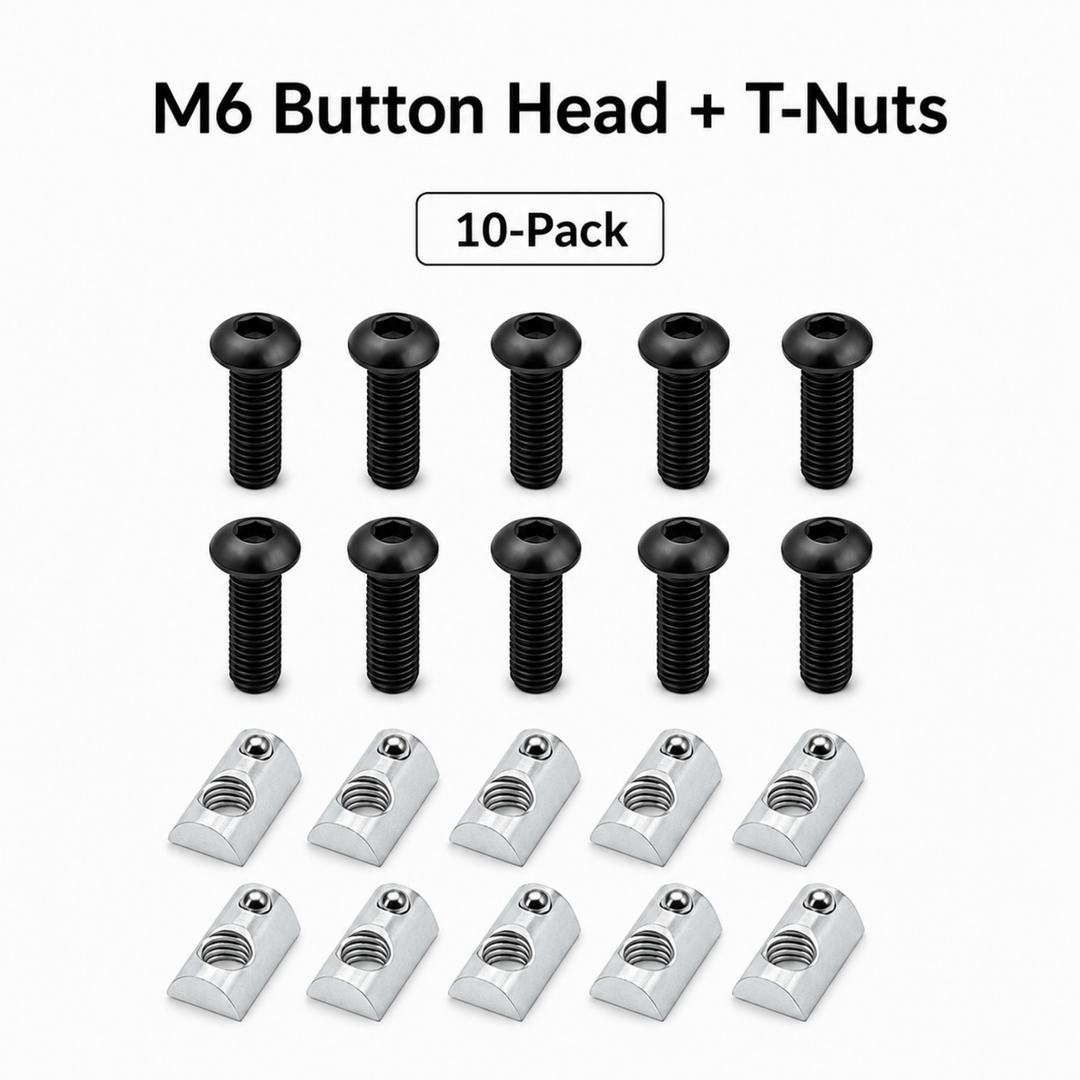 Sim Racing Rig Fastener Kit - Hex Bolts & Spring-Loaded T-Nuts | 40 Series (8mm T-Slot)