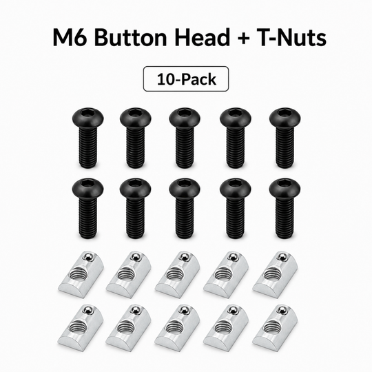 Sim Racing Rig Fastener Kit - Hex Bolts & Spring-Loaded T-Nuts | 40 Series (8mm T-Slot)