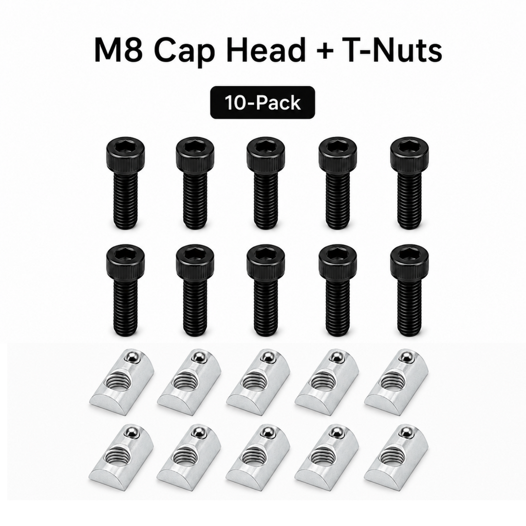 Sim Racing Rig Fastener Kit - Hex Bolts & Spring-Loaded T-Nuts | 40 Series (8mm T-Slot)
