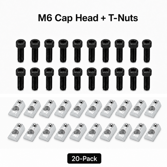 Sim Racing Rig Fastener Kit - Hex Bolts & Spring-Loaded T-Nuts | 40 Series (8mm T-Slot)