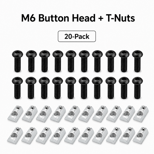 Sim Racing Rig Fastener Kit - Hex Bolts & Spring-Loaded T-Nuts | 40 Series (8mm T-Slot)