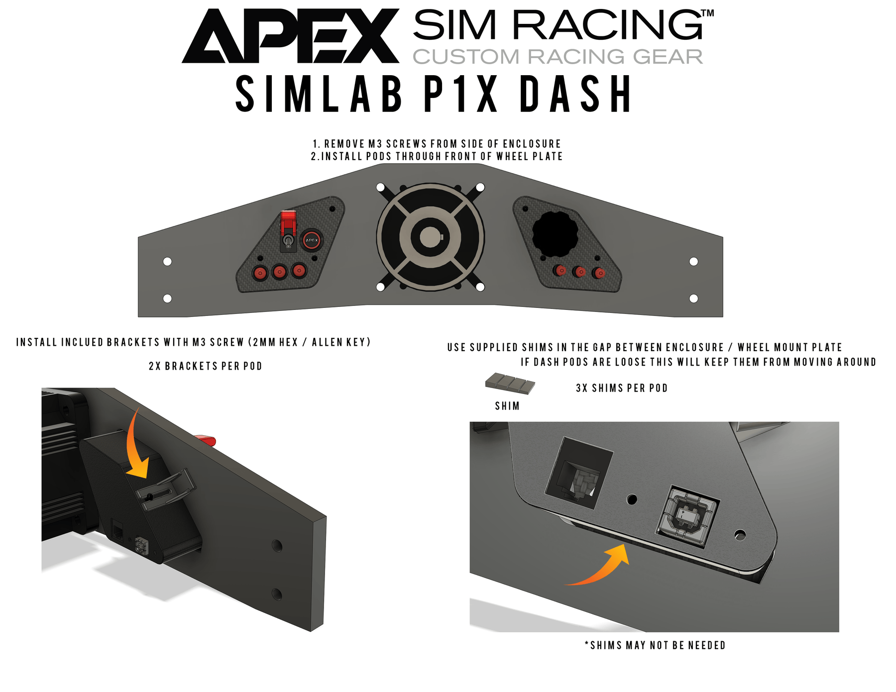 SimLab P1 Dash Board Pod for Simucube mount – Apex Sim Racing