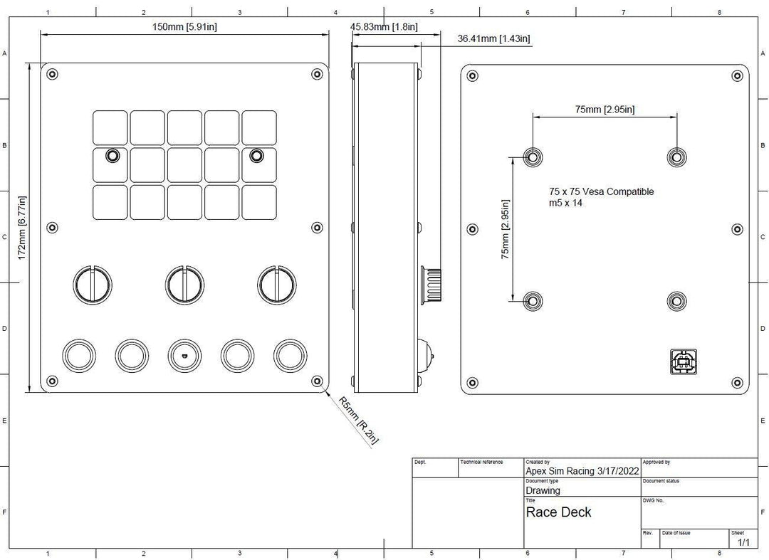 Race Deck Button Box | Apex Sim Racing | Streamdeck