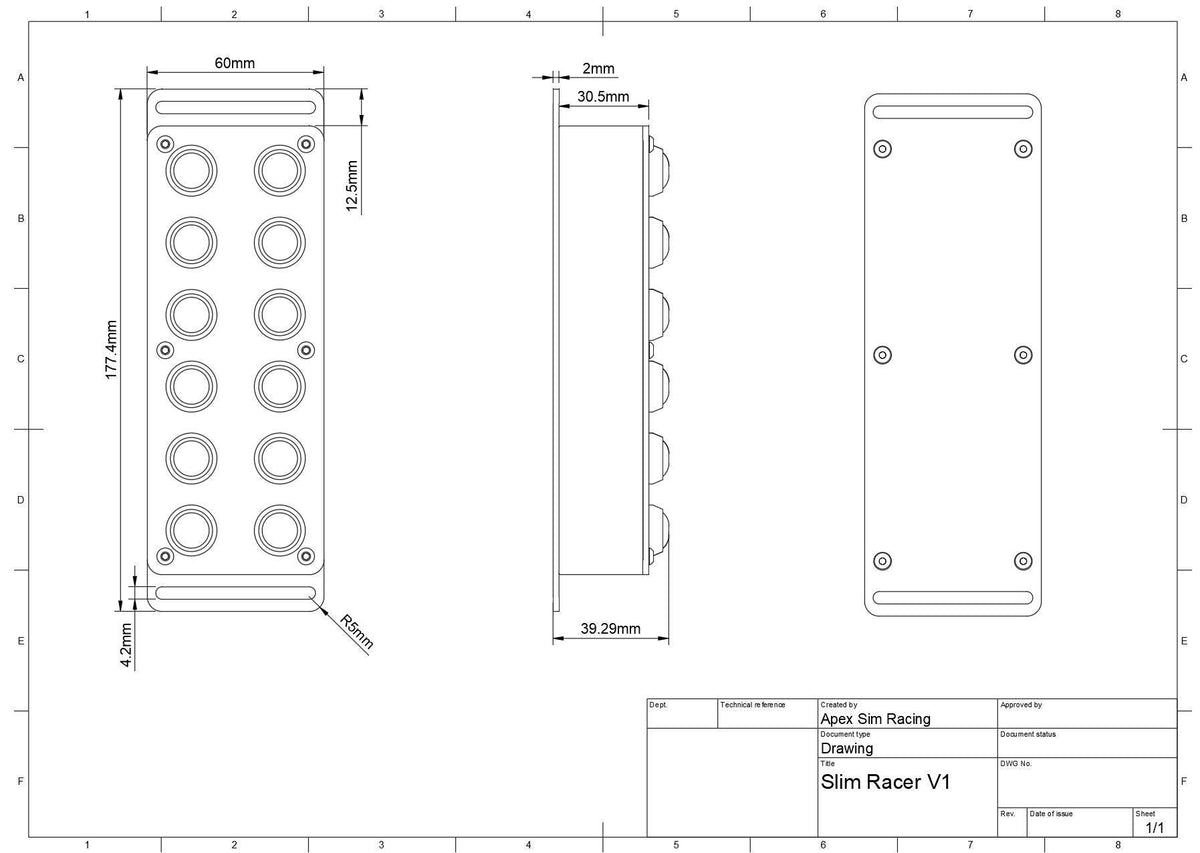 Slim Racer | Sim Racing Button Box | Apex Sim Racing