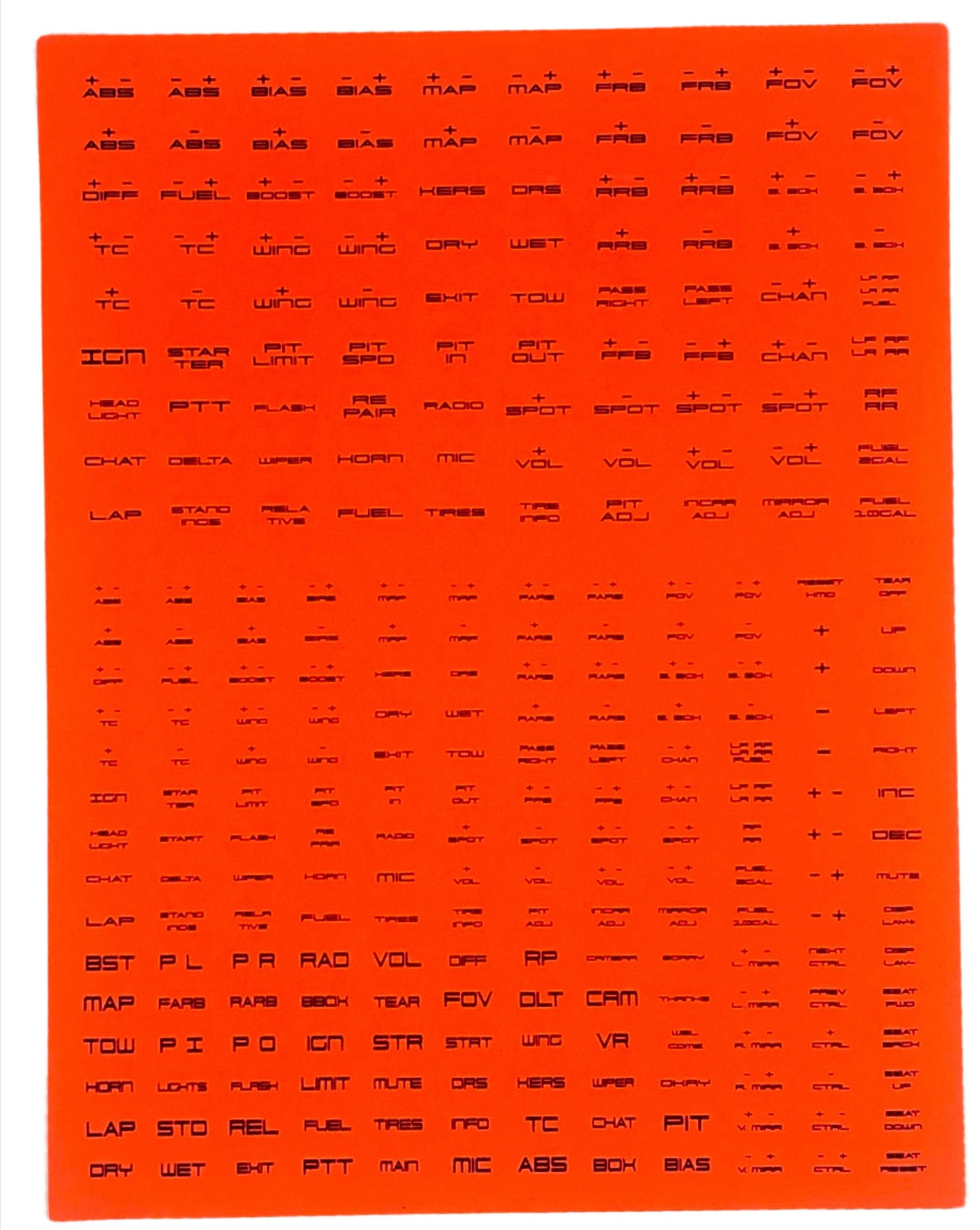 Button Box Label Kit (270 Labels) | Apex Sim Racing | USA Stock | Fast ...