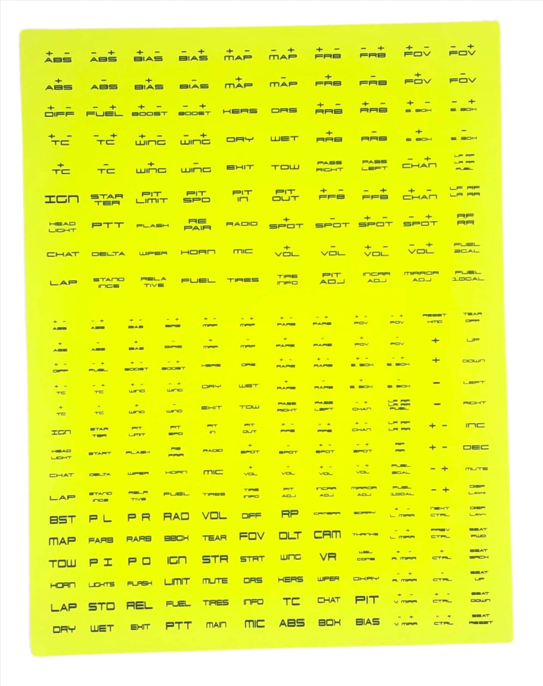 Apex Sim Racing labels