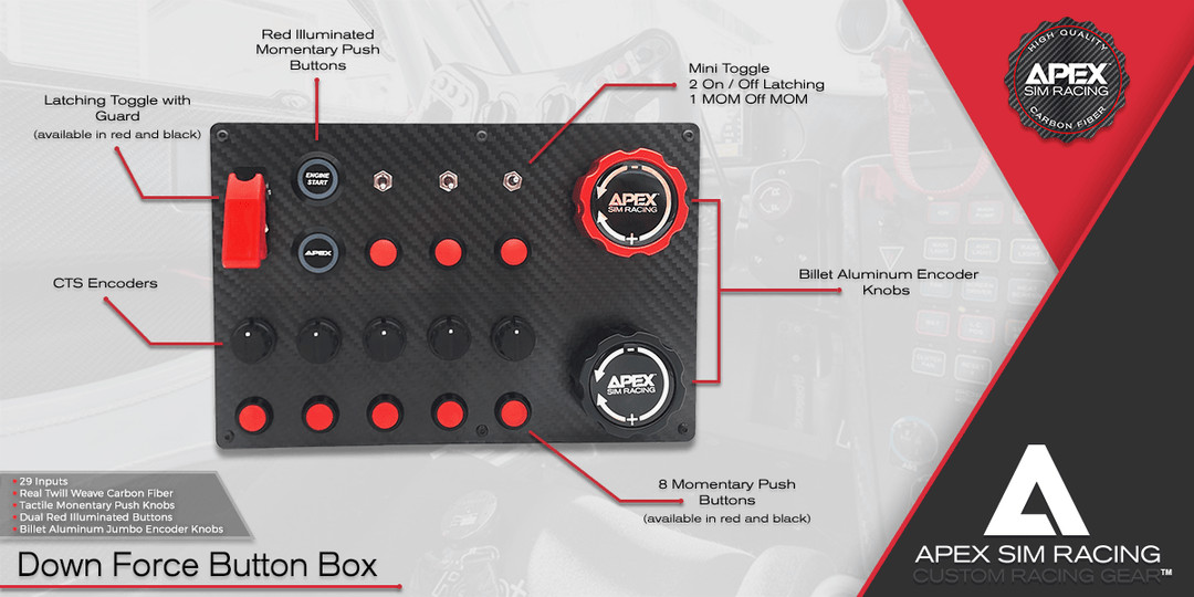 Downforce Sim Racing Button Box – Apex Sim Racing