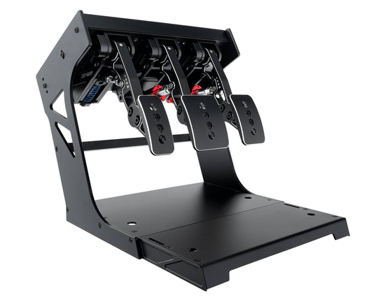 P1000 Pedal Set inverted 3 pedal front view- Apex Sim Racing 