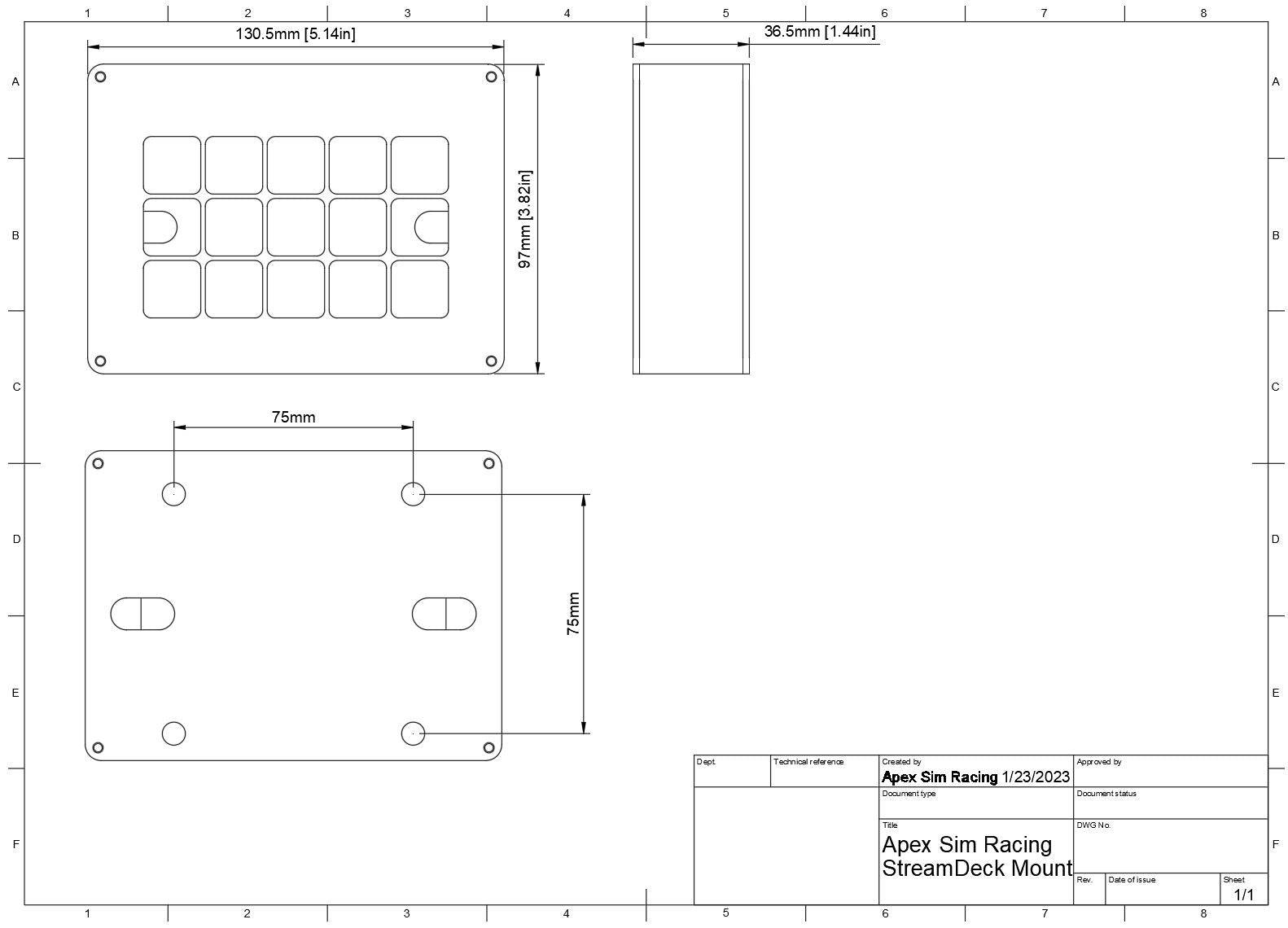 Stream Deck Mount Button Box Mount V2 Apex Sim Racing