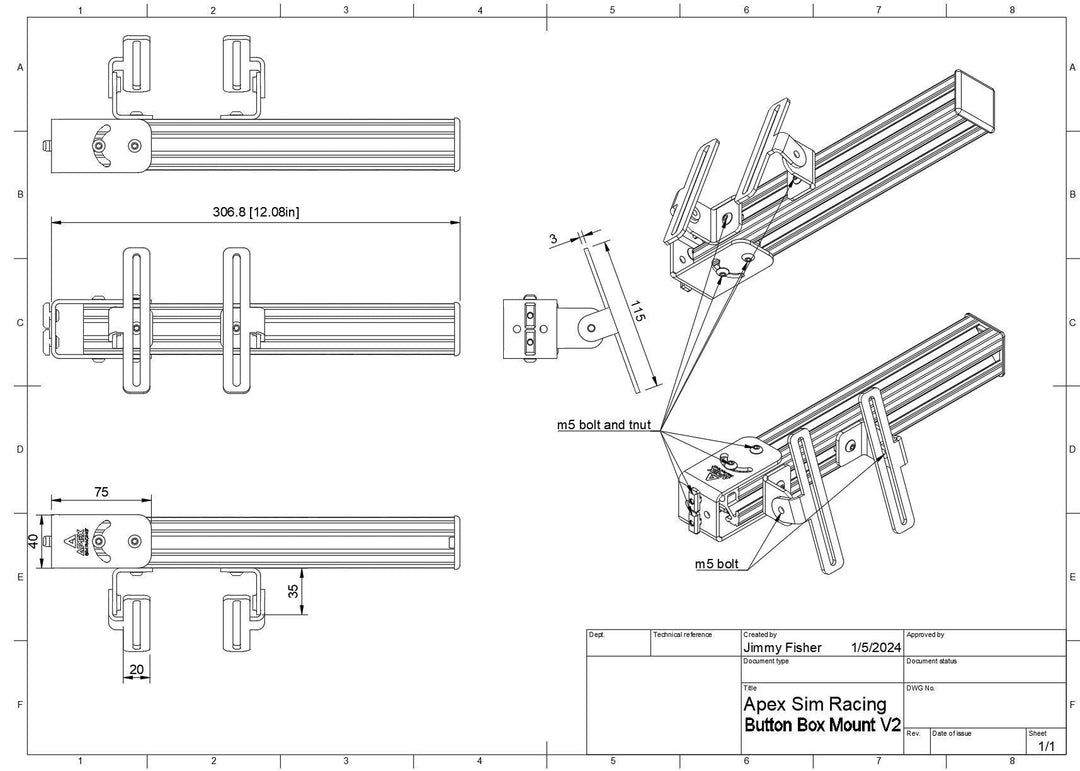 Sim Racing Button Box Mount v2 – Apex Sim Racing