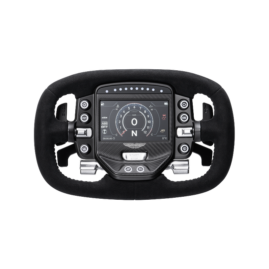 Simagic Aston Martin Valkyrie Steering Wheel front view with carbon fibre face