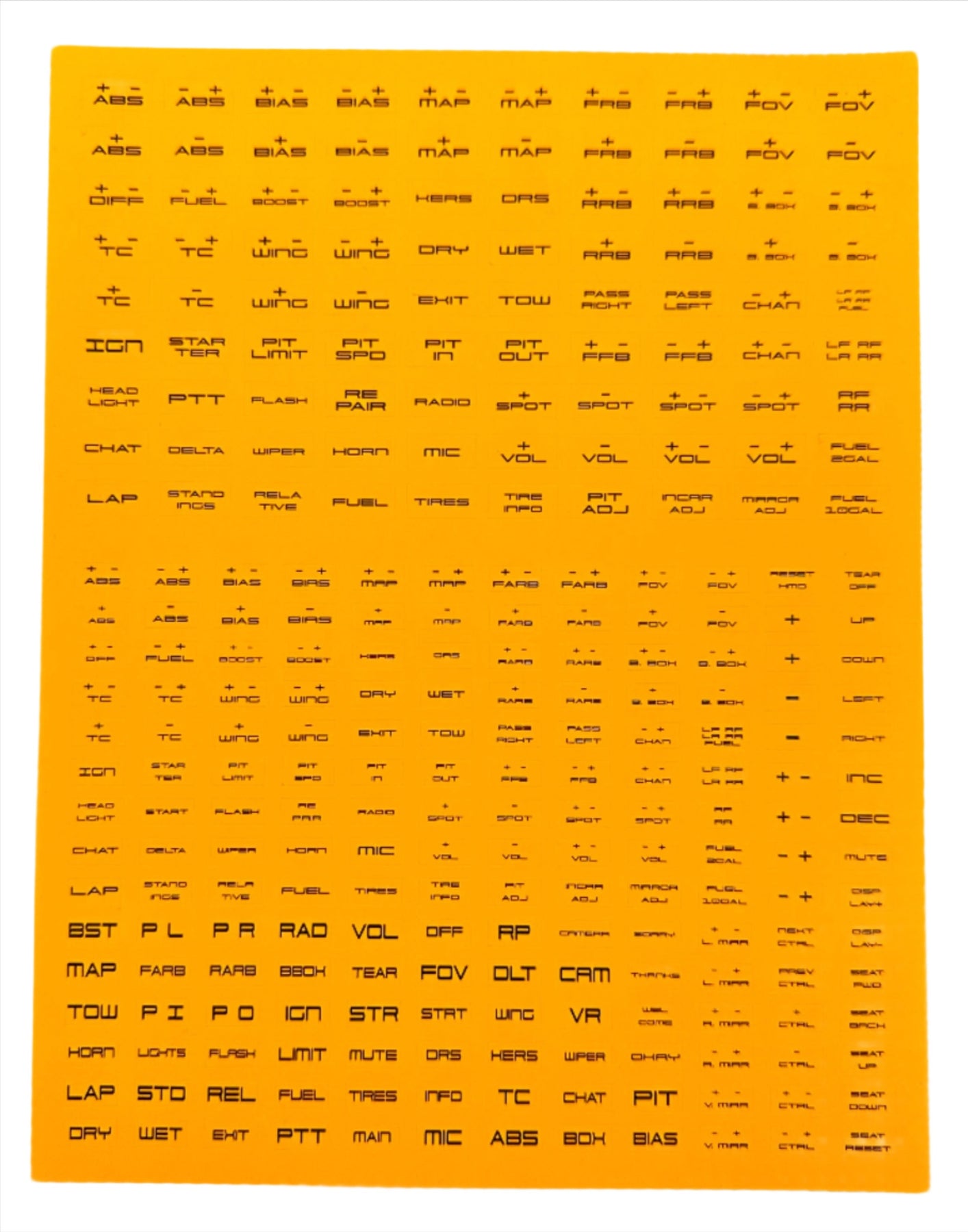 Button Box Label Kit (270 Labels) | Apex Sim Racing | USA Stock | Fast ...