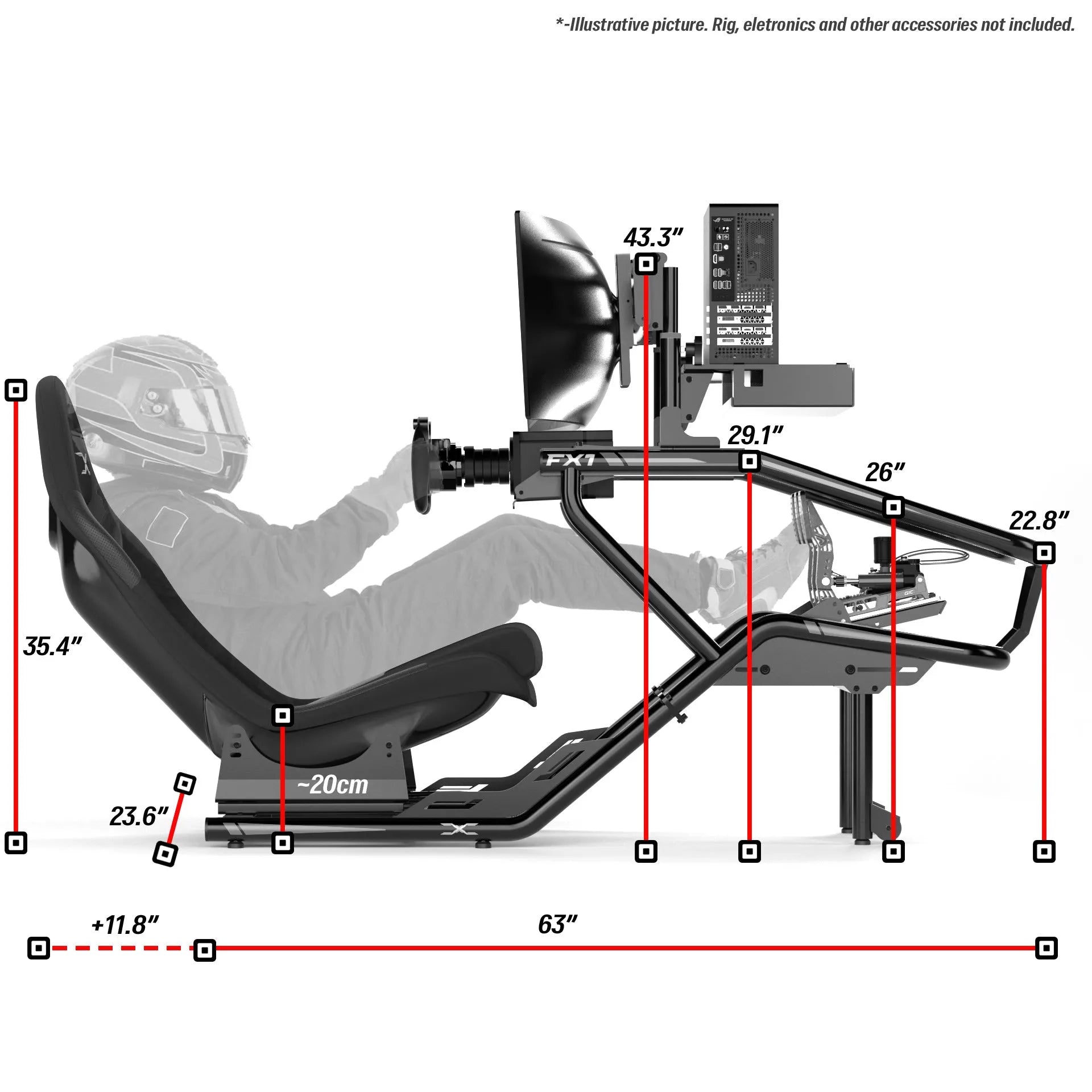 Apex Sim Racing Integrated TV Stand FX1 - Thumbnail 5