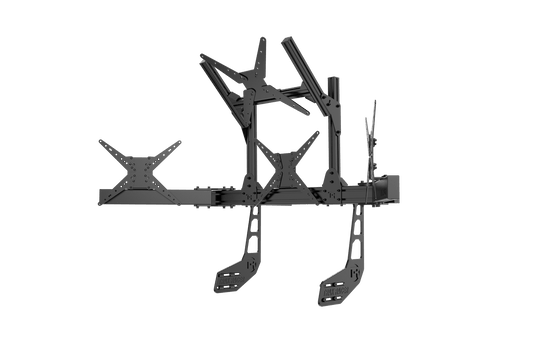 Large Cockpit-Mounted Quad Monitor Stand - 1200mm / 47.25" Wide