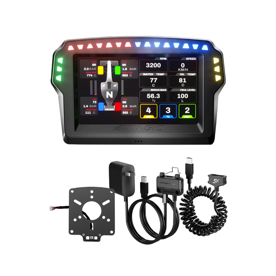 Simagic MagicDash 4 display supplied with the MagLink Pro wired adapter