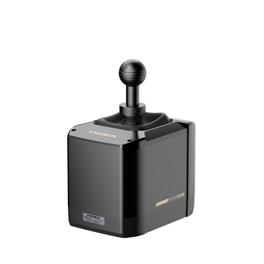 Moza Racing Active Shifter round shifter knob attached to AB9 base