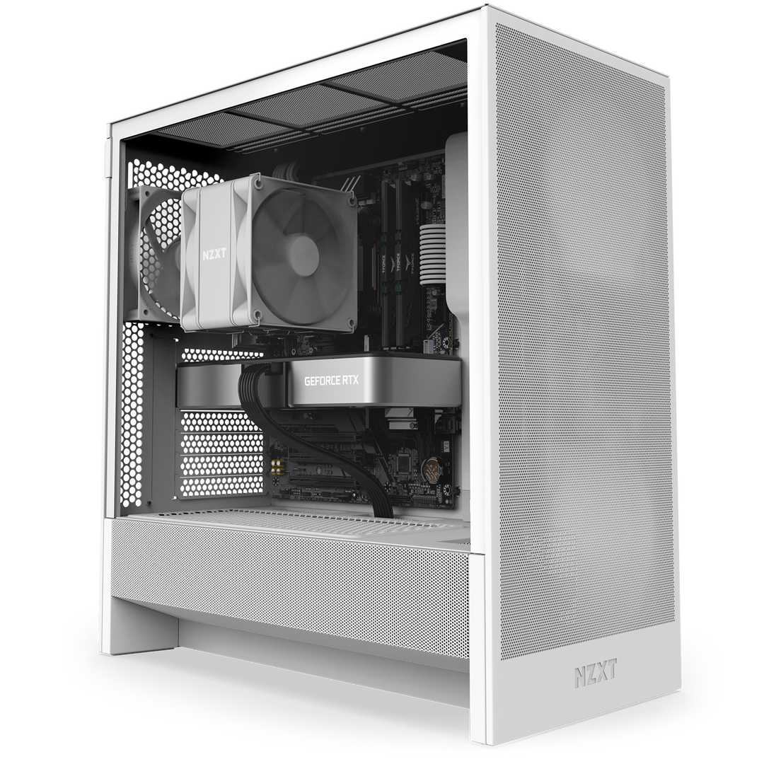 NZXT Player 1 Gaming PC Right facing view of the PC white