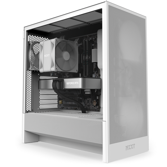 NZXT Player 1 Gaming PC Right facing view of the PC white