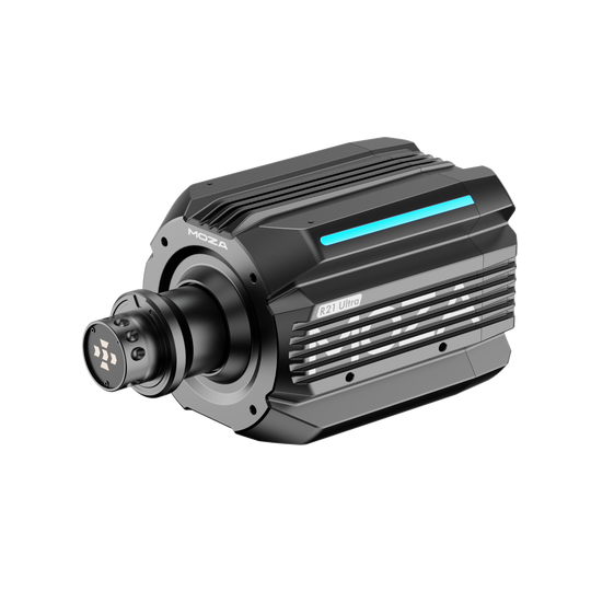 Moza R21 Ultra wheelbase front left view