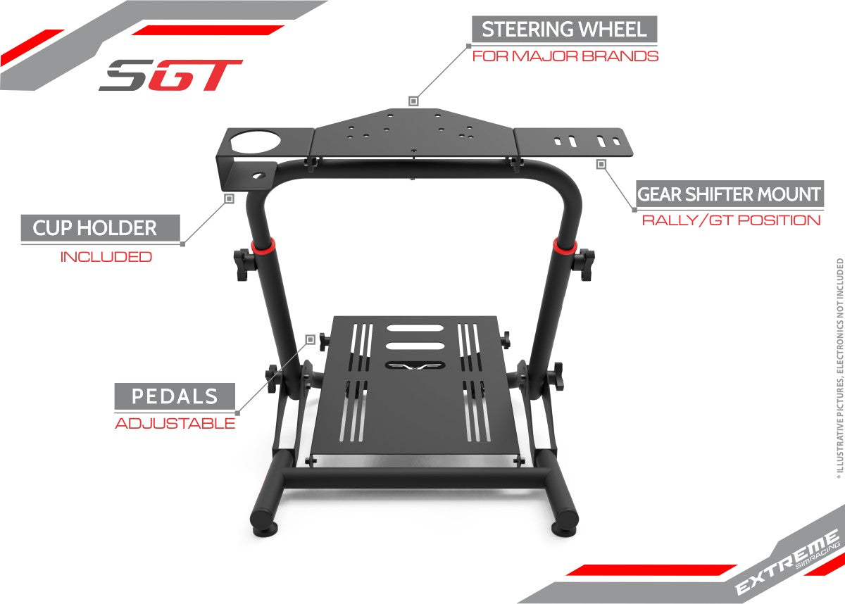 Ssim Racing Stand WHEEL STAND SGT BLACK EDITION | Black | Apex Sim Racing