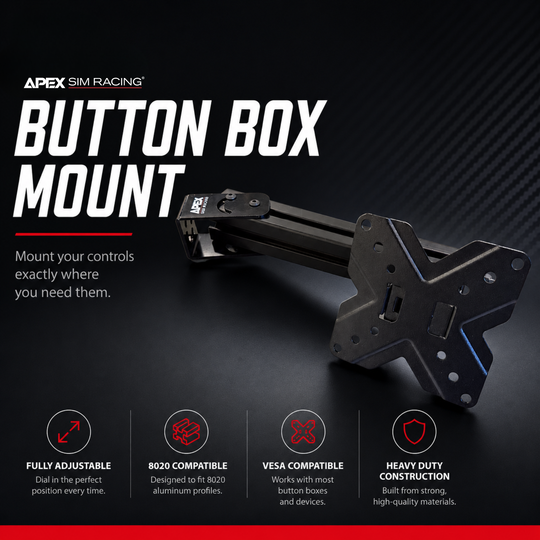 Apex Sim Racing Button Box Mount V3 - VESA Articulating Arm