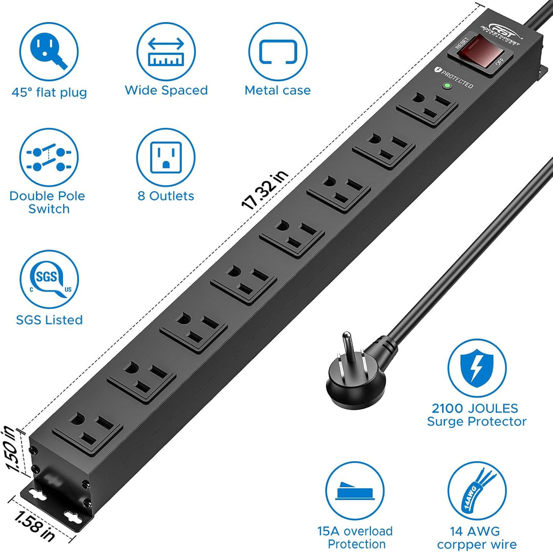 Sim Rig Mounted Power Strip - 8 Outlets – Apex Sim Racing