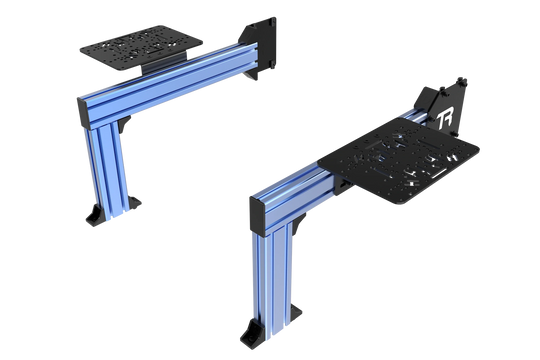 Flight Sim Control Mounts with 2 Side Supports for all Aluminum Cockpits - Blue
