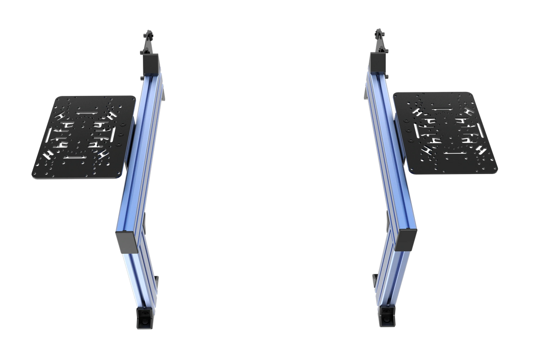Flight Sim Control Mounts with 2 Side Supports for all Aluminum Cockpits - Blue