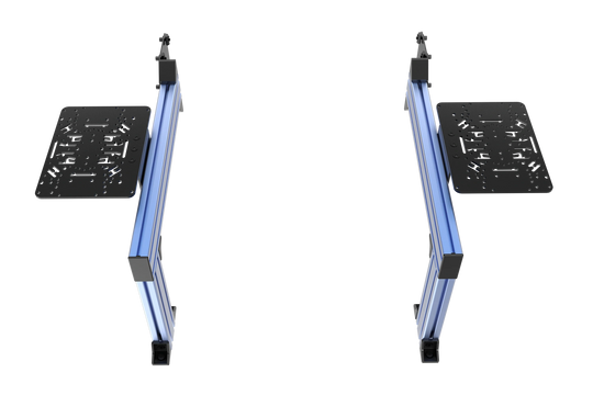 Flight Sim Control Mounts with 2 Side Supports for all Aluminum Cockpits - Blue