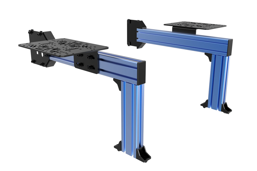 Flight Sim Control Mounts with 2 Side Supports for all Aluminum Cockpits - Blue
