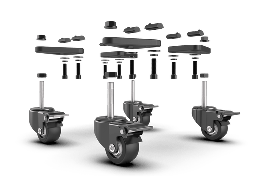 Universal Caster Wheels with Brake & Mounting Brackets