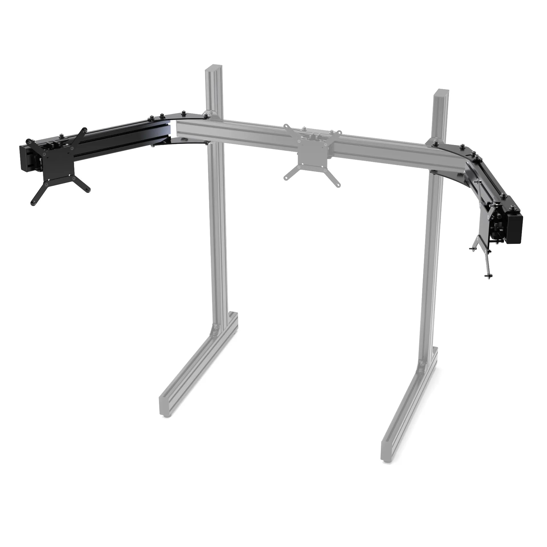TRIPLE SCREEN ADD-ON FOR ALUMINUM PROFILE TV STAND – Apex Sim Racing