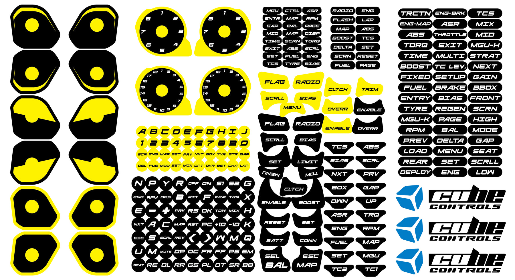 Cube Controls Sticker Kits | Apex Sim Racing | USA Stock | Fast Shipping