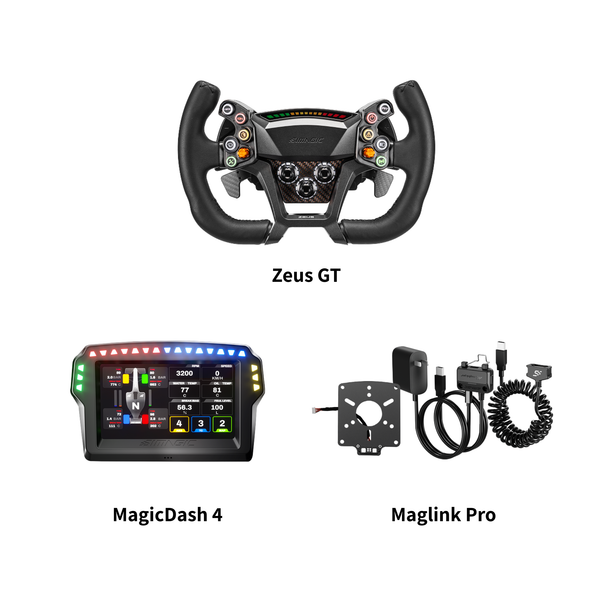 SIMAGIC のハンコンセットです。 Simagic Zeus Wired Bundle (For Alpha & 3rd-Party Wheelbase) | Apex