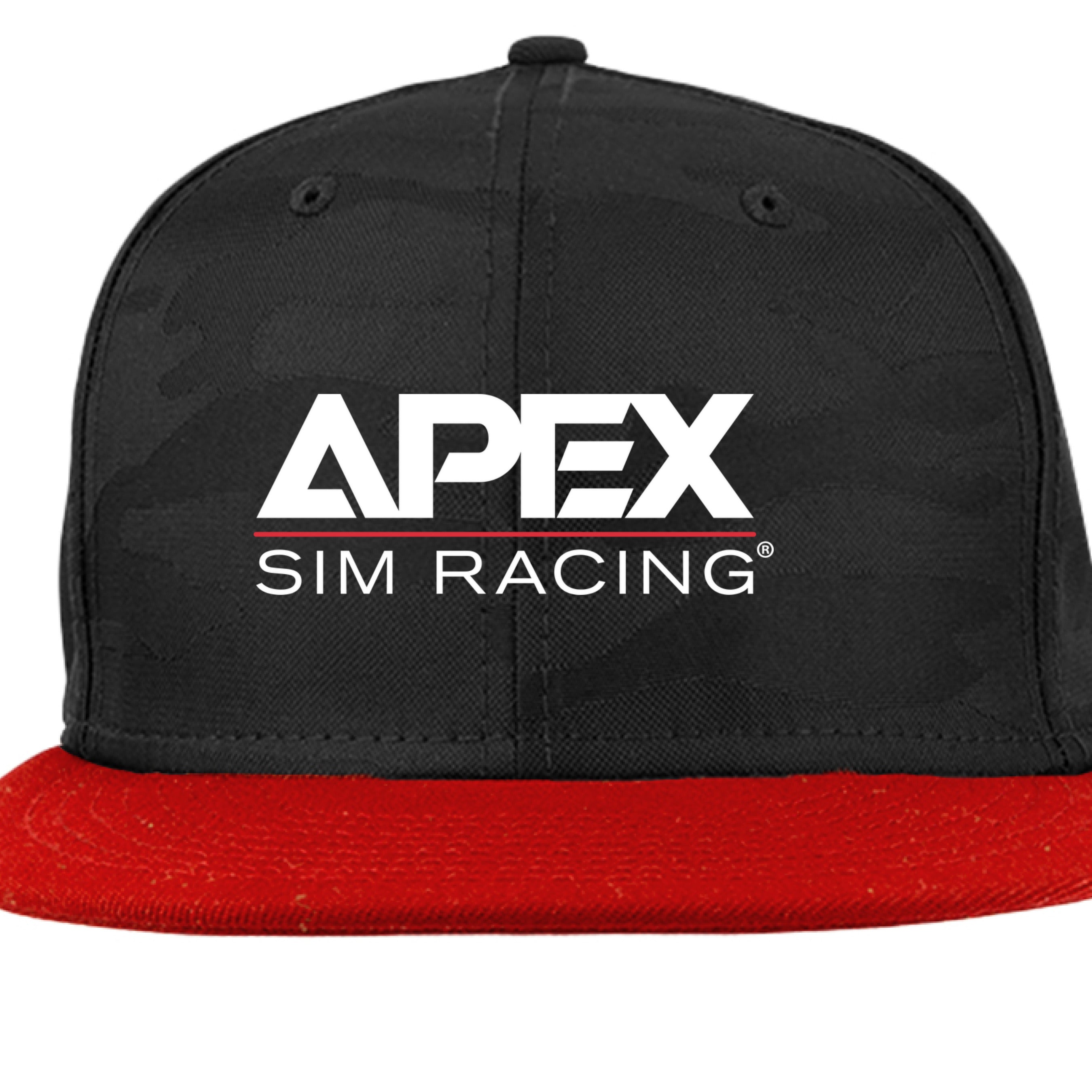 Apex Stacked Logo White New Era ® Camo Flat Bill Snapback | Apex Sim Racing