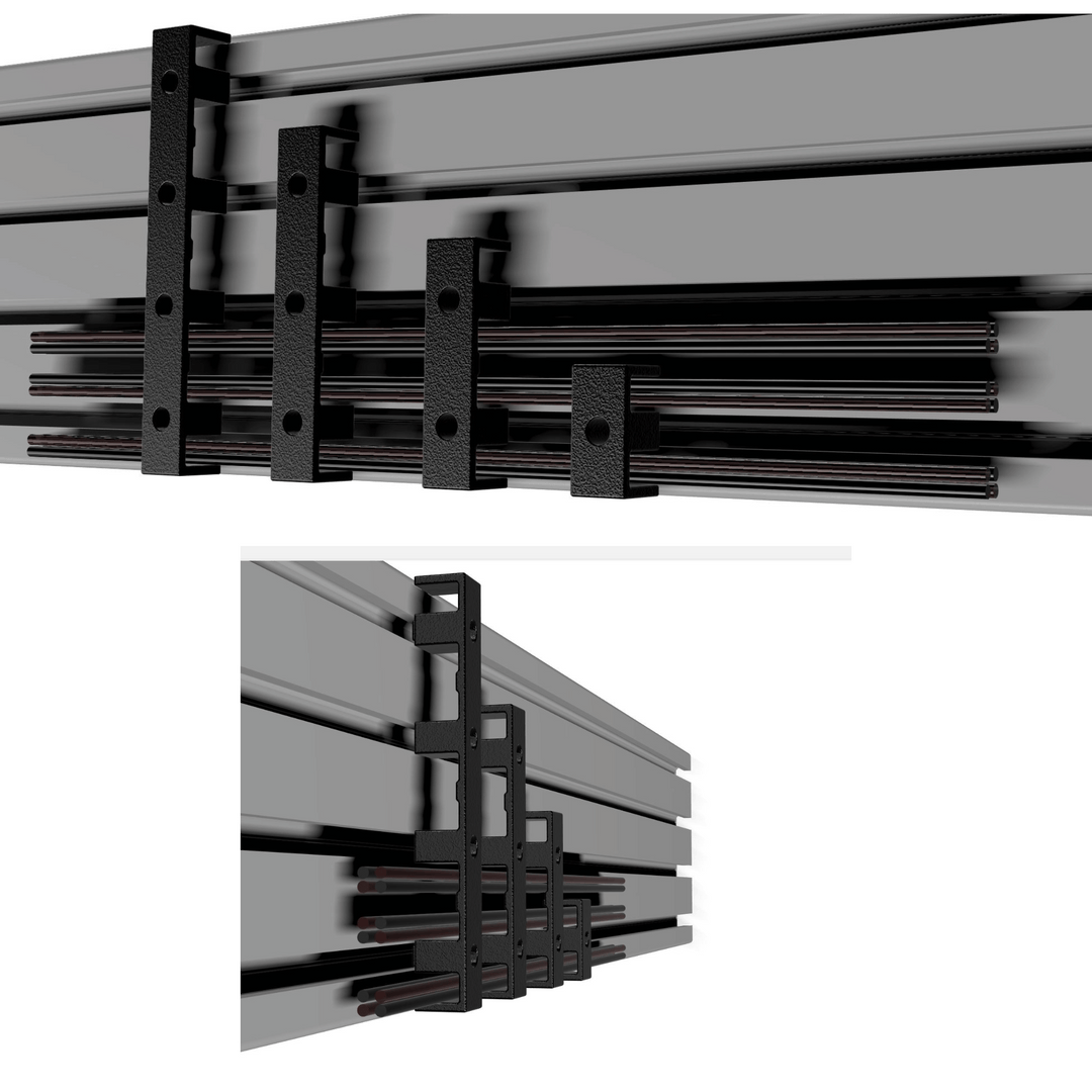 sim racing cable managment clips with cables
