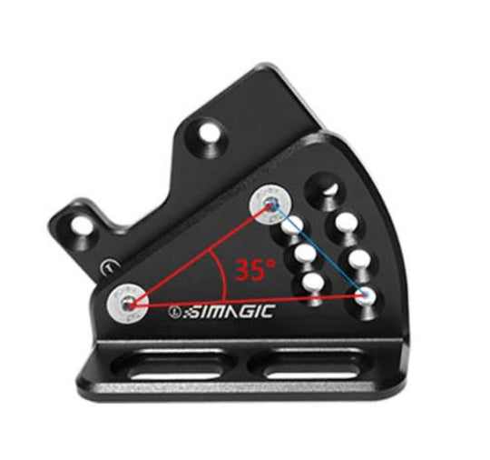 Simagic Alpha wheelbase mount set to 35 degrees