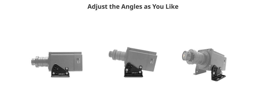 Simagic Alpha wheelbase mount showing available mounting angles
