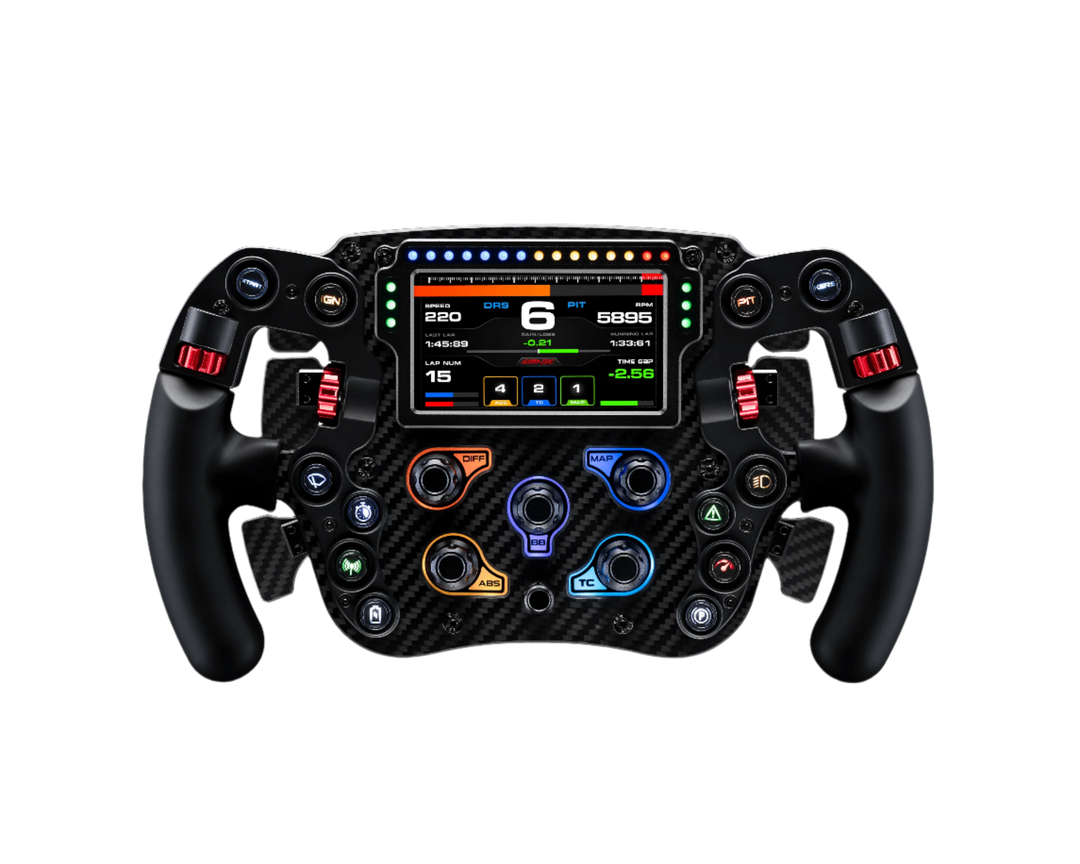Simagic FX Pro formula-style sim racing steering wheel, front view