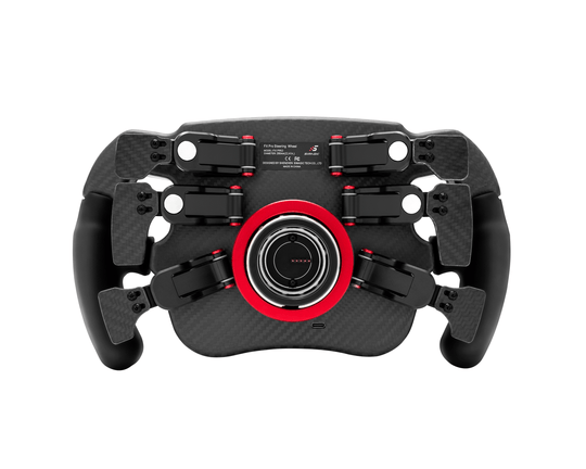 Simagic FX Pro formula sim racing wheel, rear view showing paddle shifters