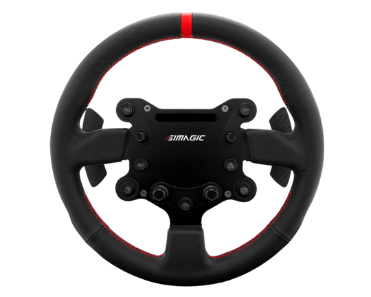 Simagic GTS leather sim racing steering wheel, front view