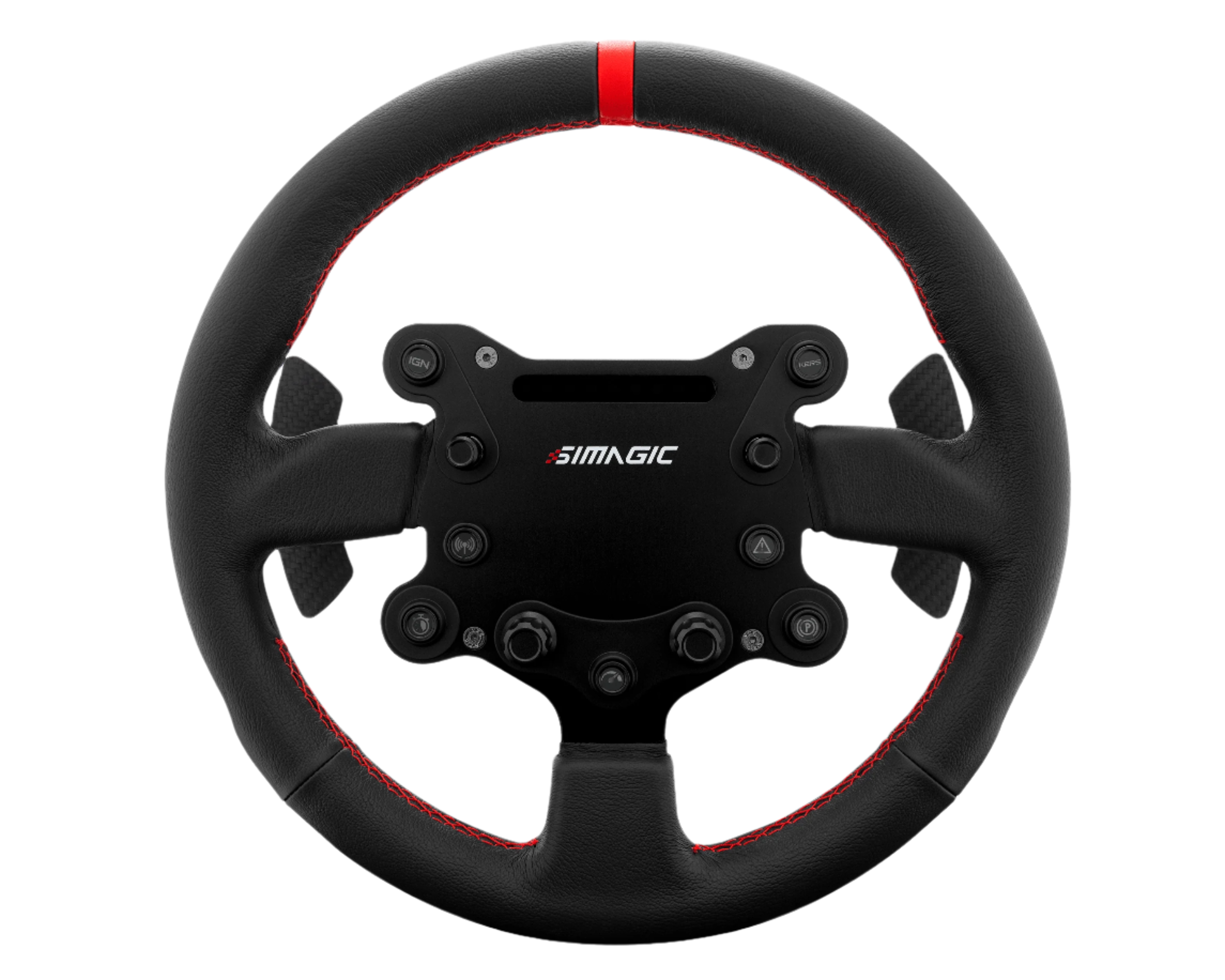 Simagic GTS leather sim racing steering wheel, front view