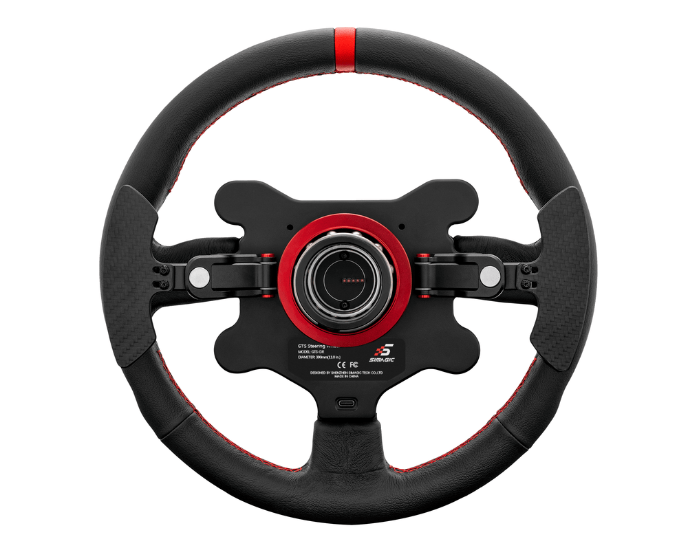 Simagic GTS leather sim racing steering wheel, rear view