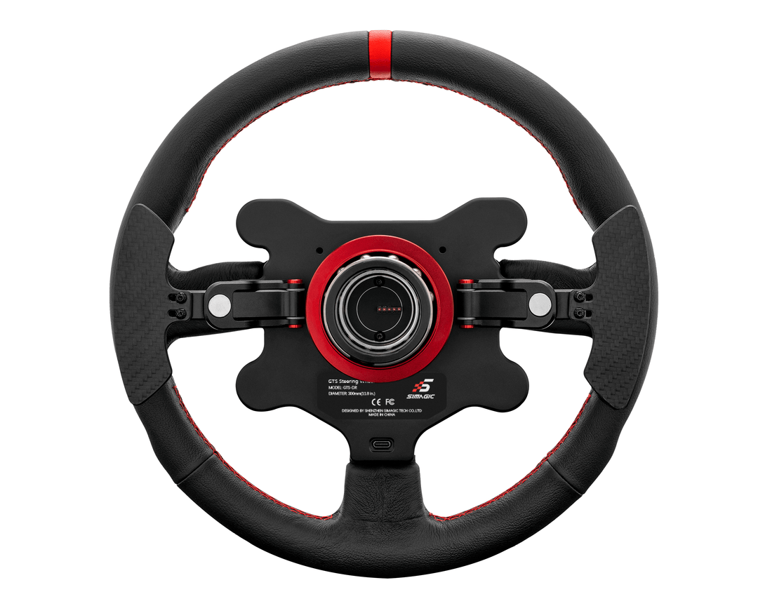 Simagic GTS leather sim racing steering wheel, rear view